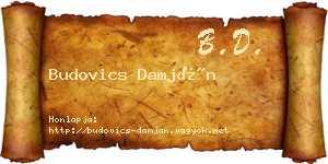 Budovics Damján névjegykártya